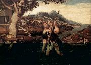 MOSTAERT, Jan Hilly River Landscape with St Christopher g china oil painting reproduction